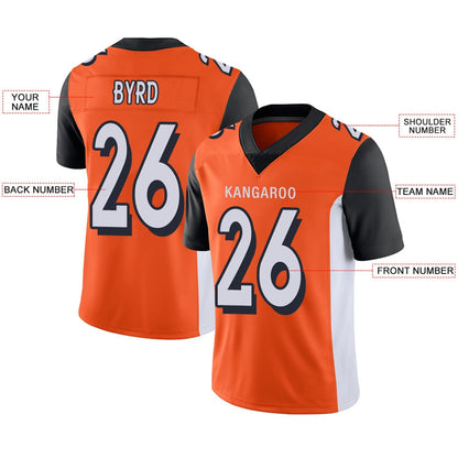 Custom Football Jerseys Team Player or Personalized Design Your Own Name for Men's Women's Youth Jerseys Orange