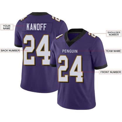 Custom Football JerseyS Team Player or Personalized Design Your Own Name for Men's Women's Youth Jerseys Purple