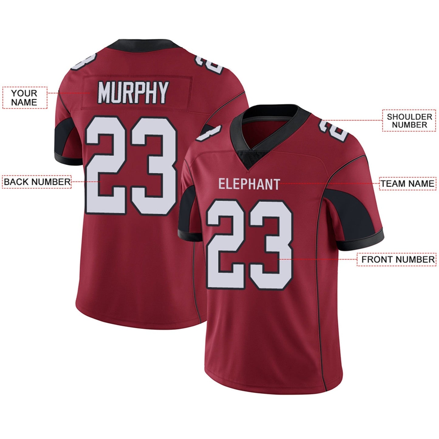 Custom Team Player or Personalized Design Your Own Name for Men's Women's Youth Jerseys Red Football Jerseys