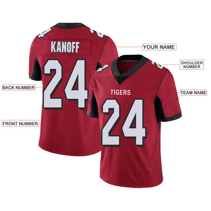 Custom Team Player or Personalized Design Your Own Name for Men's Women's Youth Jerseys Red Football Jerseys