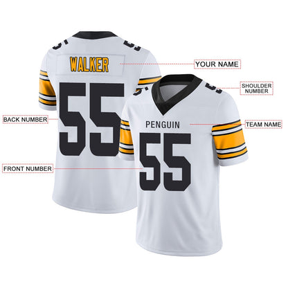 Custom Football Jerseys Team Player or Personalized Design Your Own Name for Men's Women's Youth Jerseys Black