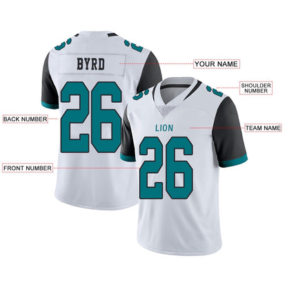 Custom Football Jerseys Team Player or Personalized Design Your Own Name for Men's Women's Youth Jerseys Teal