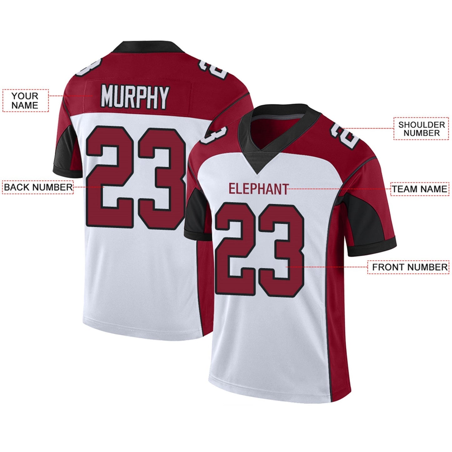 Custom Team Player or Personalized Design Your Own Name for Men's Women's Youth Jerseys Red Football Jerseys